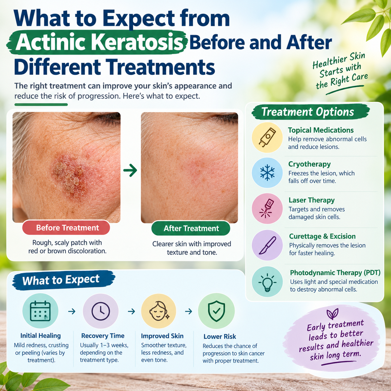 What to Expect from Actinic Keratosis Before and After Different Treatments