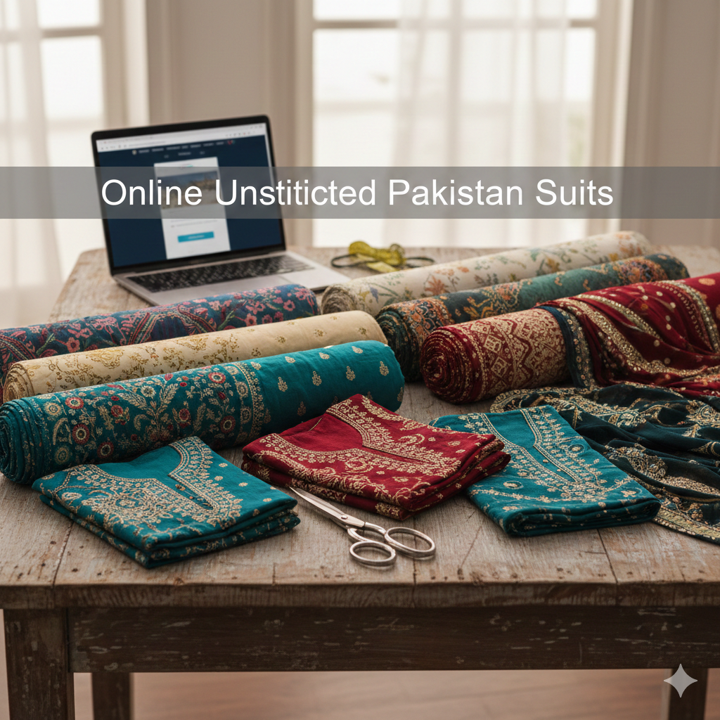online unstitched pakistani suits