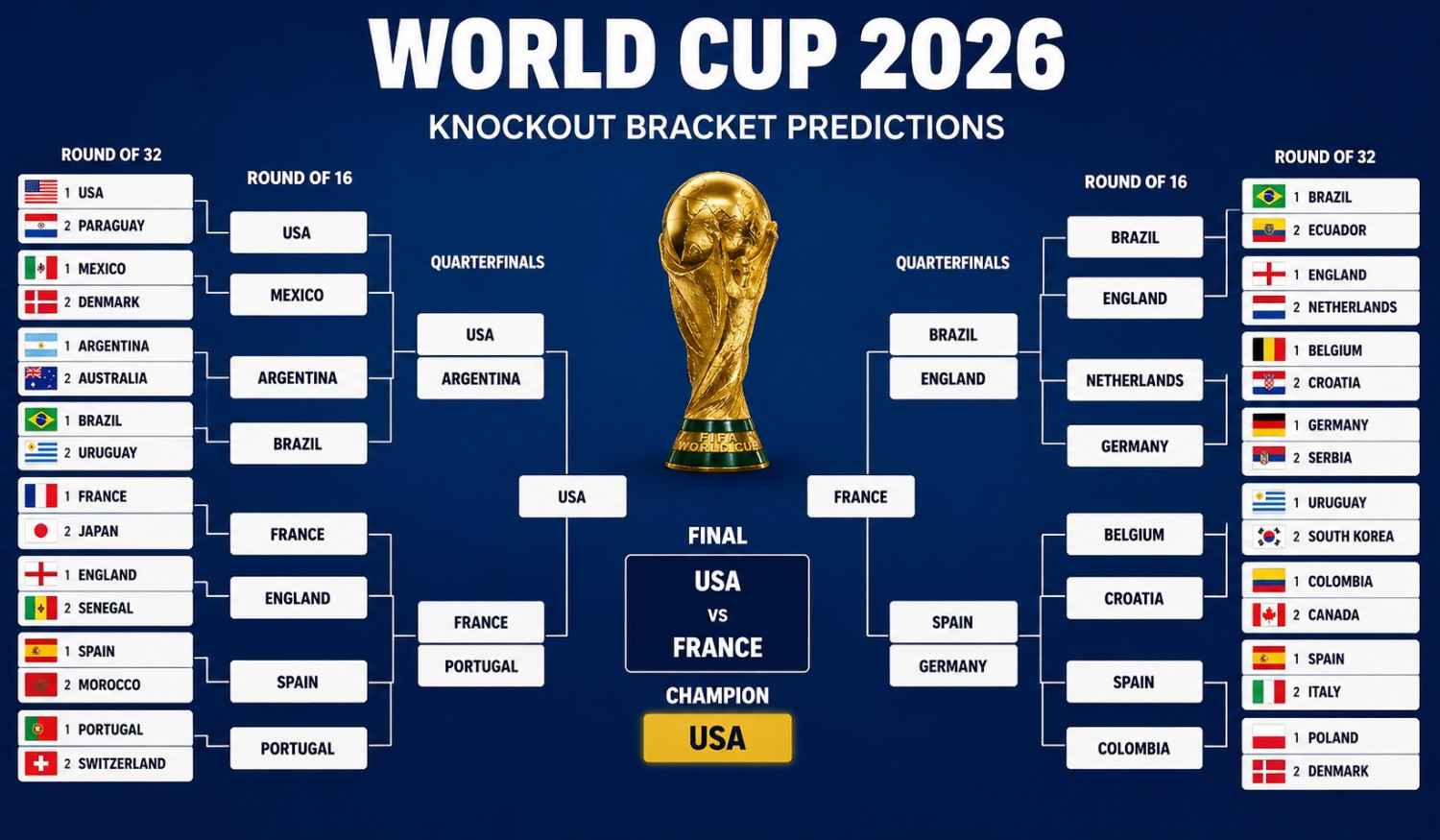 World Cup 2026 Bracket Predictions: Every Knockout Match Predicted