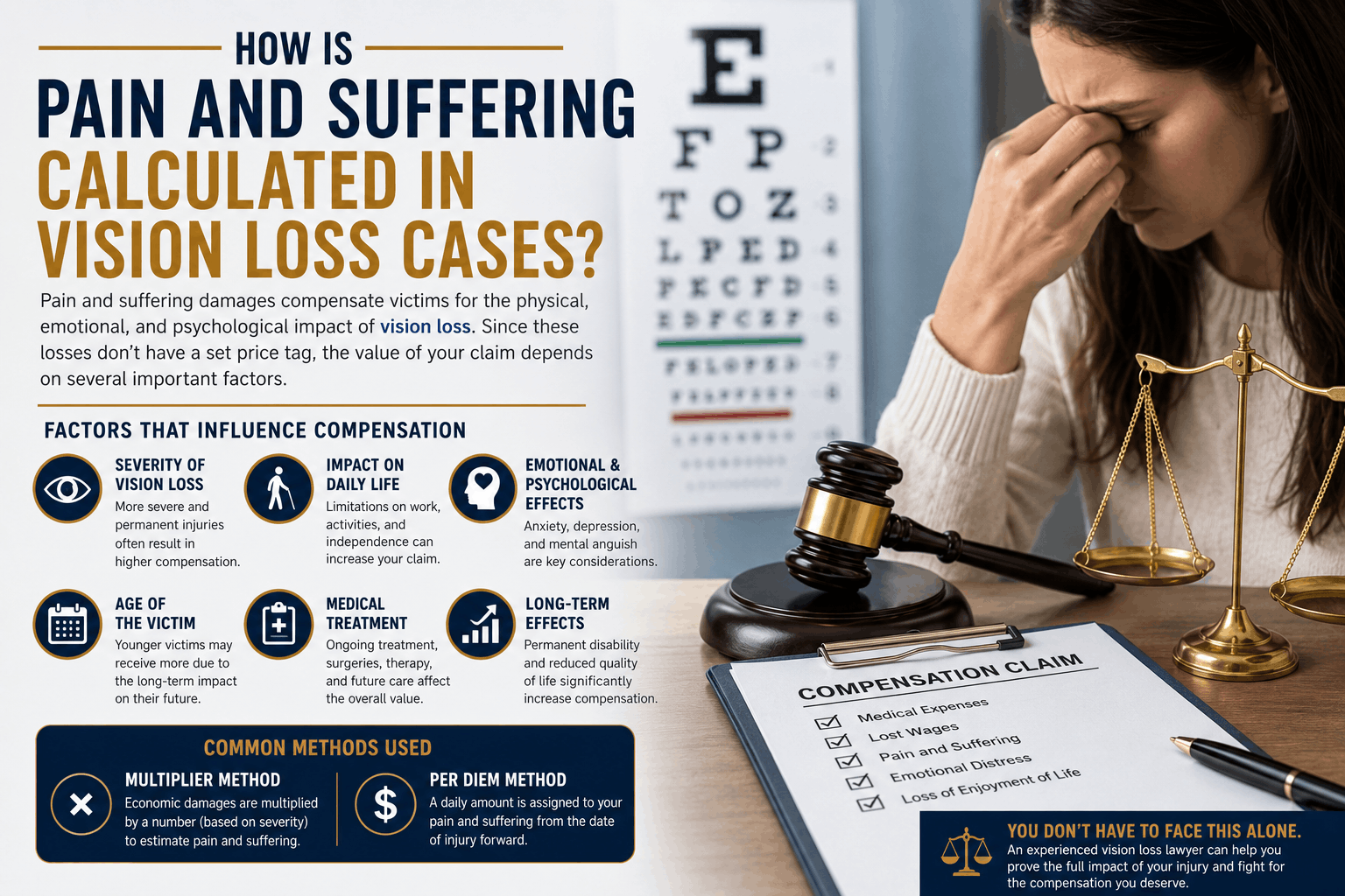How Is Pain and Suffering Calculated in Vision Loss Cases?