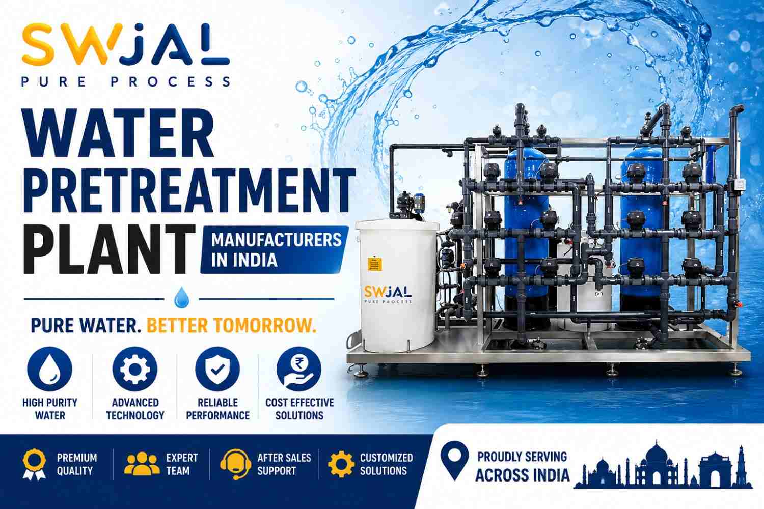 Water Pretreatment Plant Manufacturers In India | Swjal Process Pvt Ltd