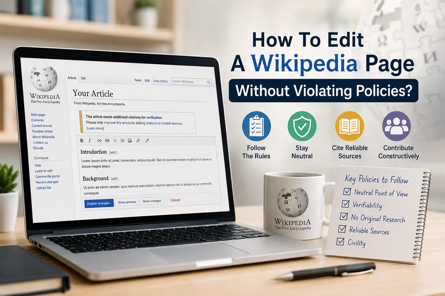 How To Edit A Wikipedia Page Without Violating Policies?