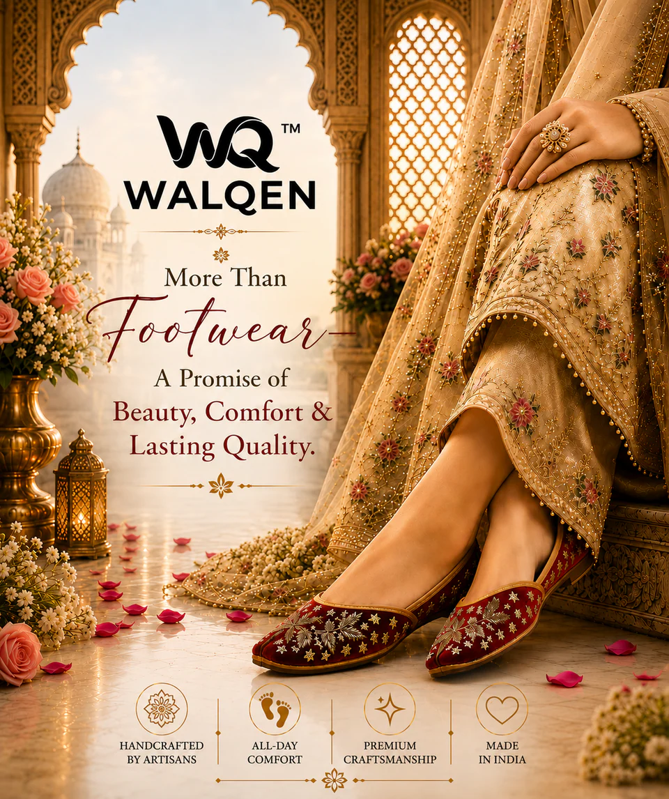 Walqen Embroidered Jutti for Women: Elegant Footwear for Every Celebration
