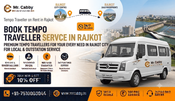 Book Tempo Traveller on Rent in Rajkot for Outstation Trips